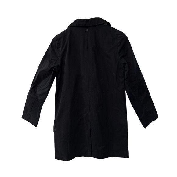 APC Paris S Wax Coated Leather Toggle Duffle Coat $495 Plaid Lined Jacket Black - Picture 3 of 12